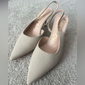 CCOCCI Women's Faux Suede Sling back Heels